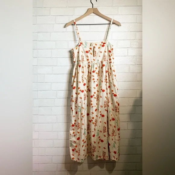 Mata Traders Sofia Midi Botanical Dawn Floral Strapless Dress w Pockets - Picture 7 of 9